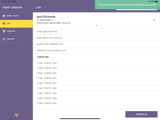 Checkinera iPad screenshot 8 - Entertainment app