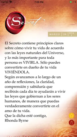 Captura de pantalla de El Secreto Enseñanzas Diarias en iPhone 2