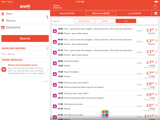 Gopili - Find cheap tickets iPad screenshot 3 - Travel app