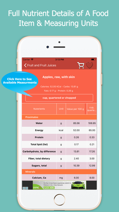 Screenshot #3 pour Calories In Foods