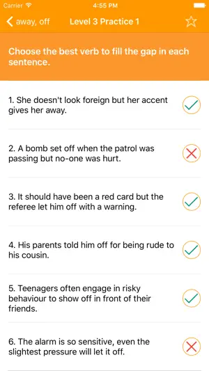 VerbBusters Phrasal Verbs screenshot 2