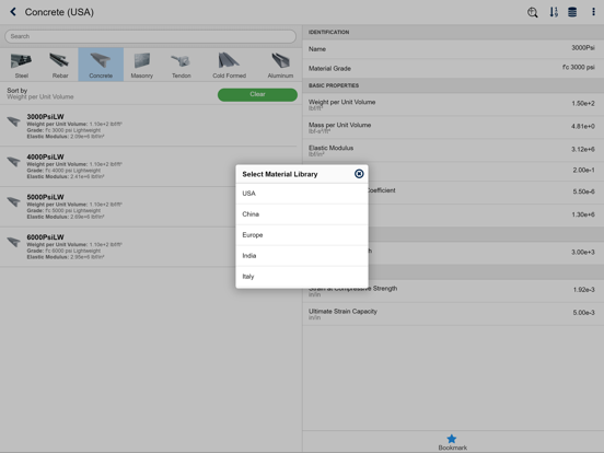 CSiMaterials iPad screenshot