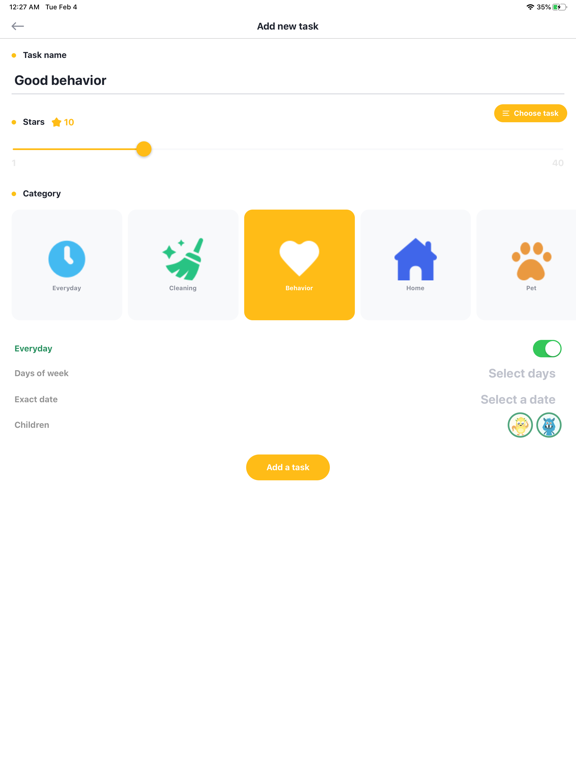 Child Reward iPad screenshot 4 - Education app