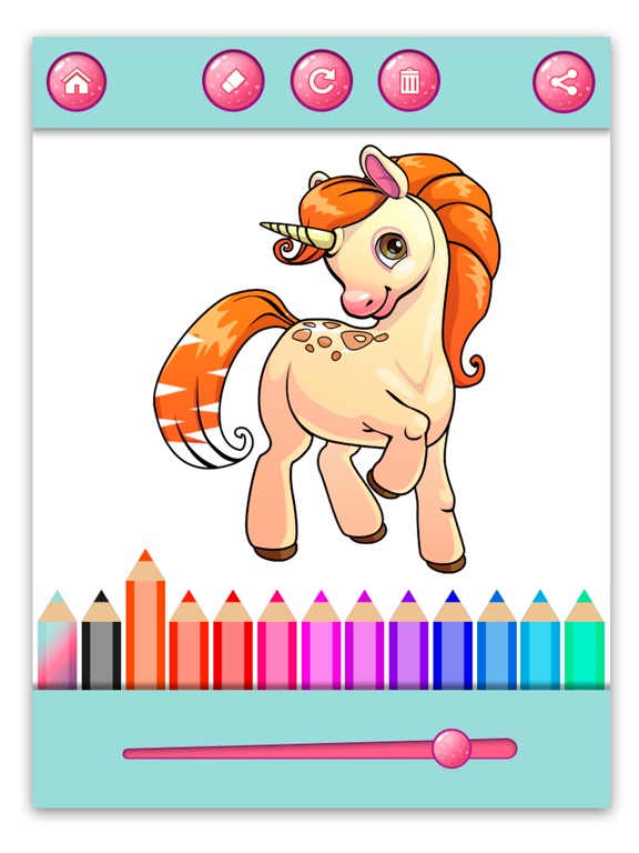 Unicorns – pony coloring book iPad screenshot