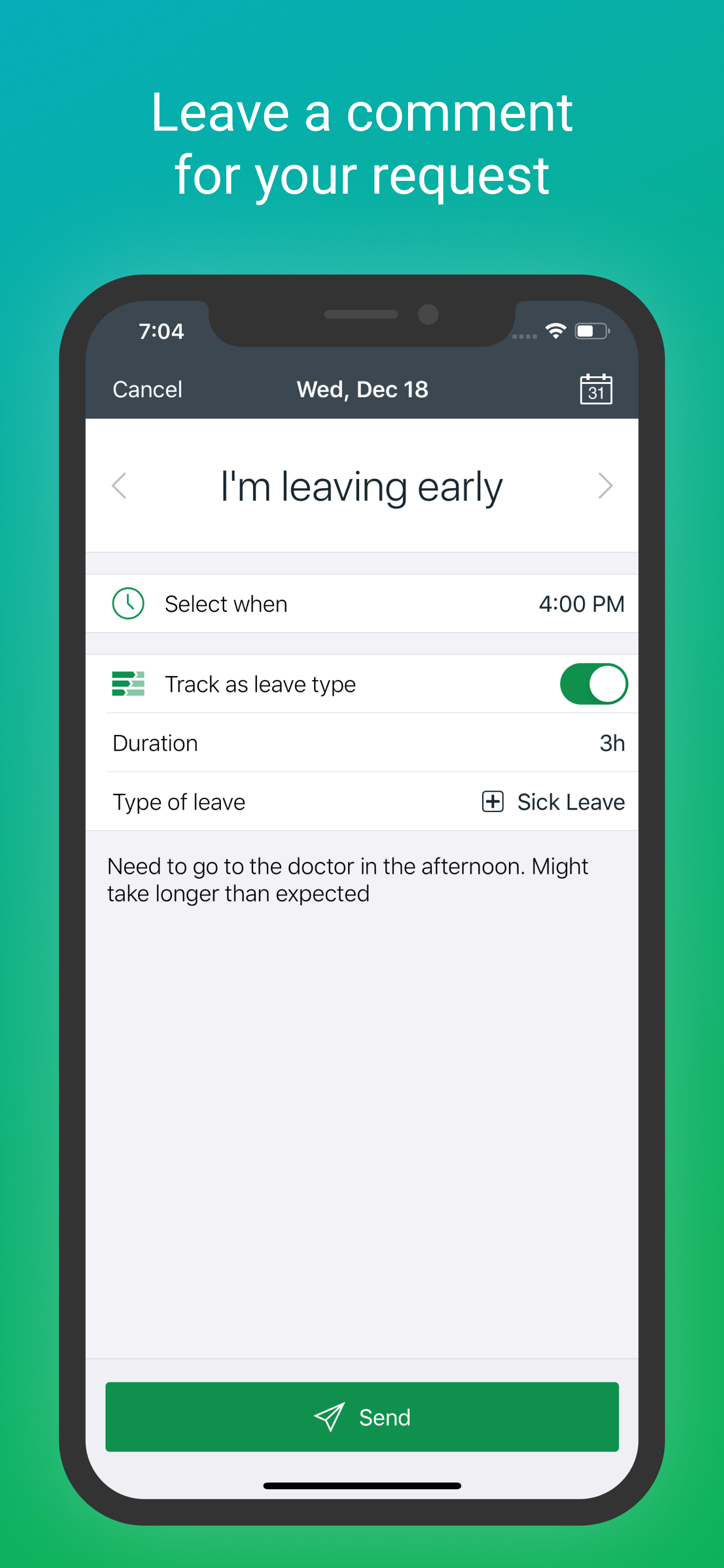 actiPLANS: absence notes