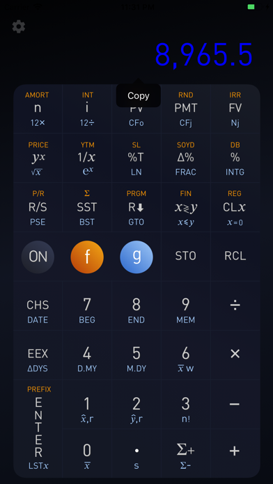 Vicinno Financial Calculator Screenshot