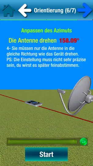 Screenshot von SatCatchr Parabolantenne Setup auf dem iPhone 7