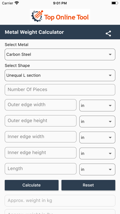 Metals Weight Calculator Screenshot 3 - AppWisp.com Metals Weight Calculator Screenshot 3 - AppWisp.com