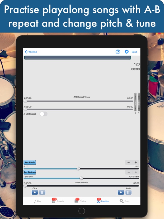 DrumSetlist Manager HD Lite iPad screenshot