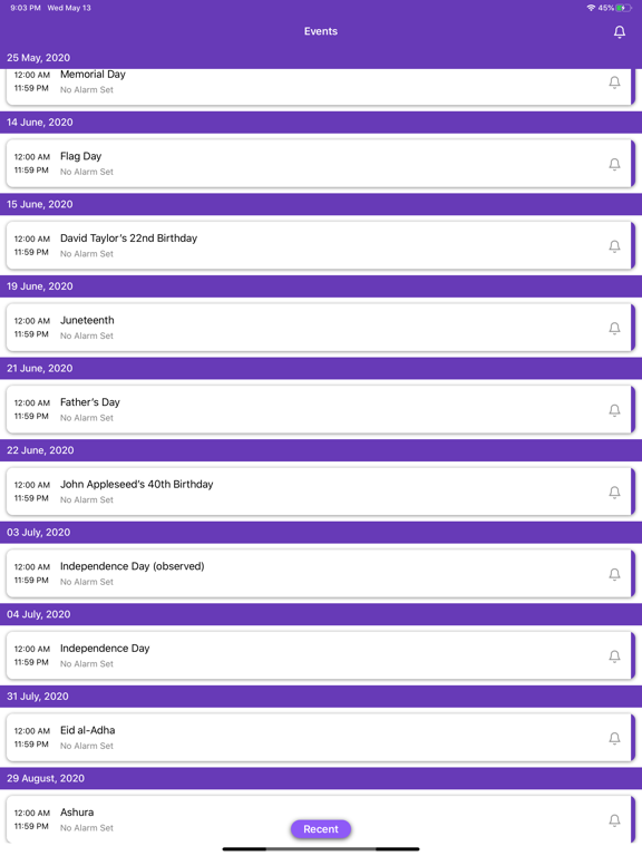 Screenshot #4 pour Events Reminder App