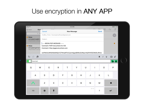 PGP Everywhere iPad app afbeelding 1