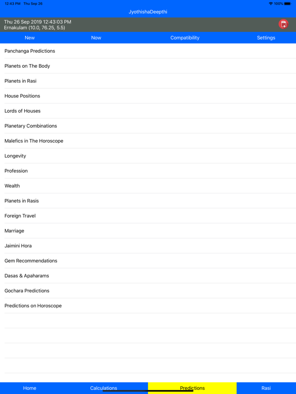 JyothishaDeepthi iPad screenshot