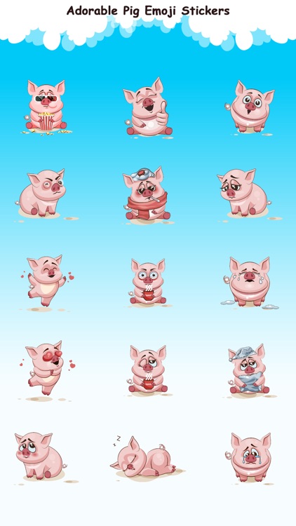 Adorable Pig Emoji Stickers