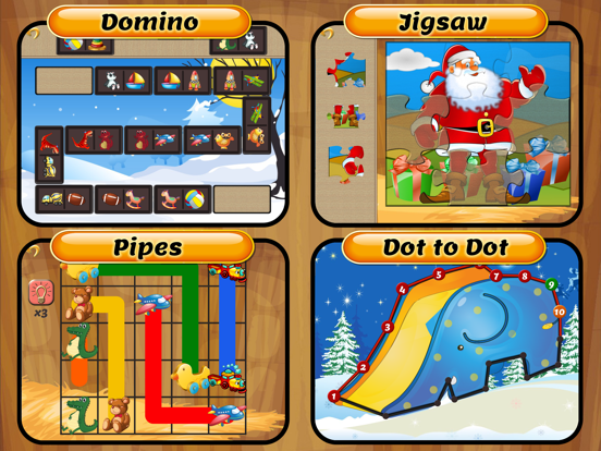Christmas Toy Party Free - Play Puzzle, Maze, Dots Connect, Flow and Domino Games with Santa - Fun Learning Games for kids and toddler screenshot