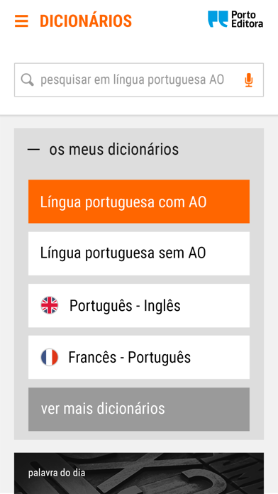 Dicionário Porto Editora Screenshot