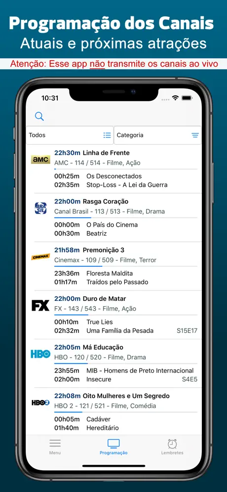Guia TV Fácil - Programação TV