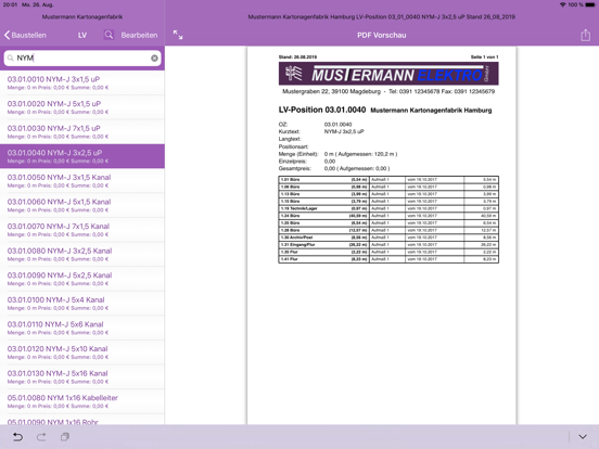 Aufmaß (Baustellenaufmaß) iPad screenshot