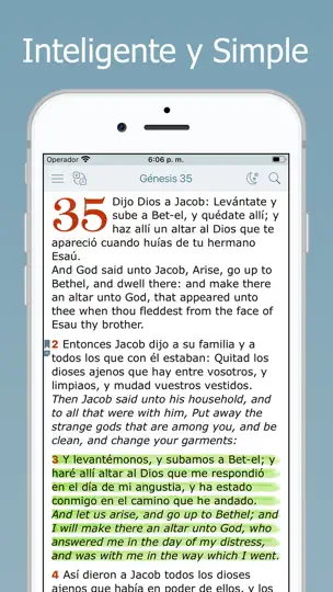 Captura de pantalla de Biblia Bilingüe Reina Valera en iPhone 1
