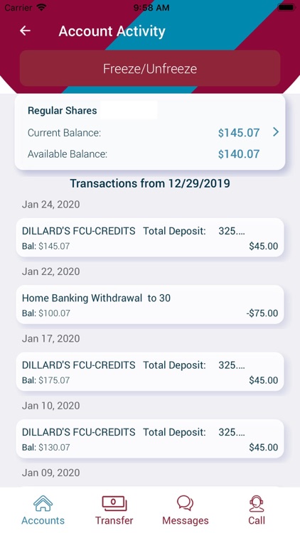 Dillards FCU Mobile App