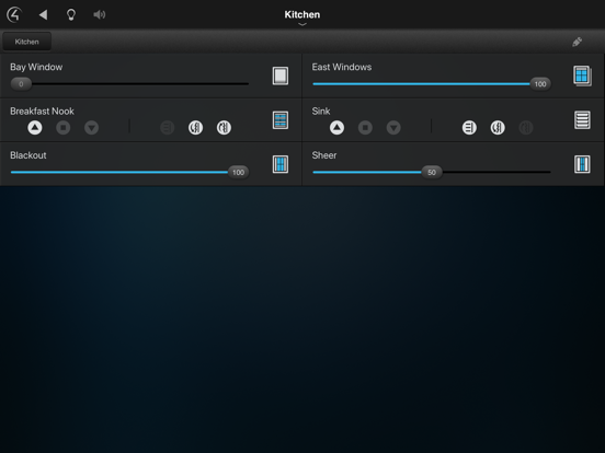Control4 for OS 2 iPad screenshot