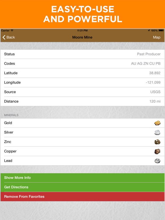 Digger's Map: Find Minerals iPad screenshot 4 - Navigation app
