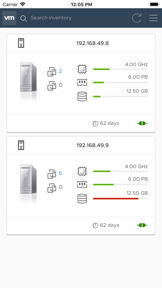 vSphere Mobile Client screenshot