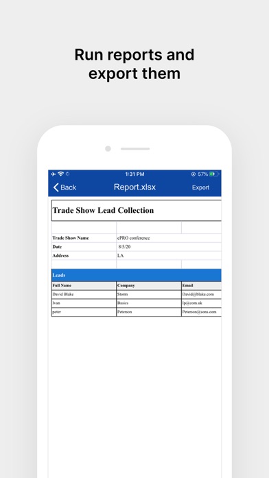 Trade Show Lead Collection App Screenshot