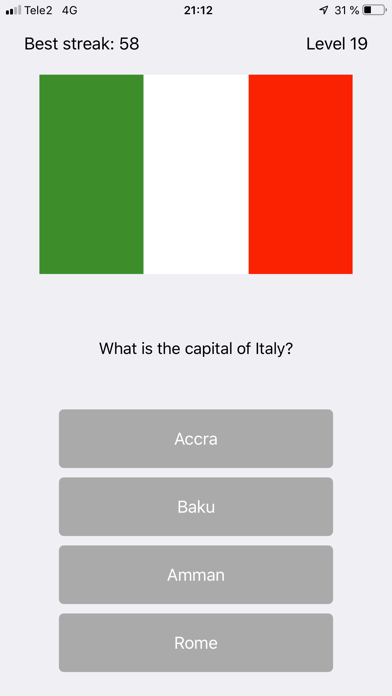 Capital City Quiz World Flags Screenshot