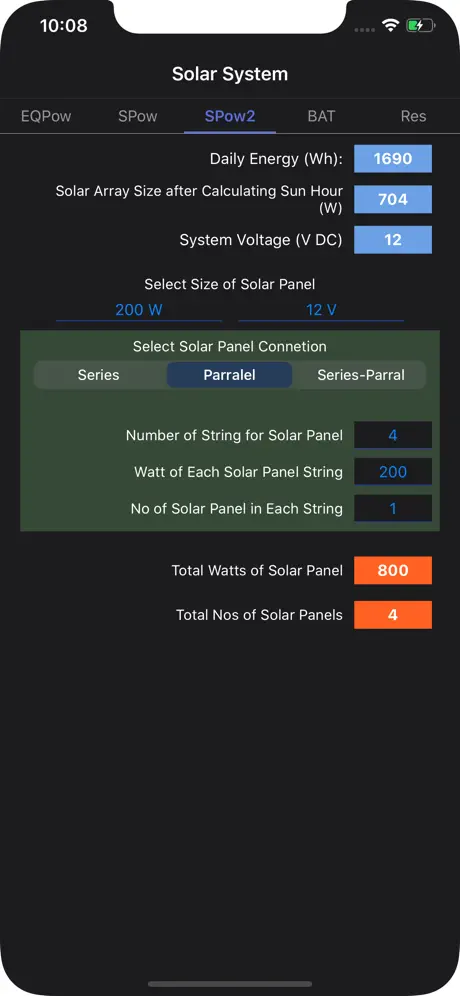 PV Calculator - off grid