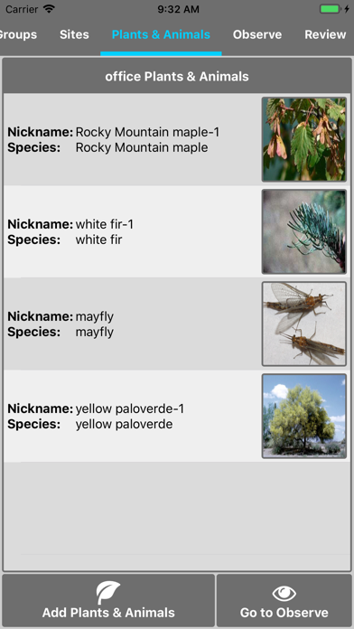 Nature's Notebook Screenshot