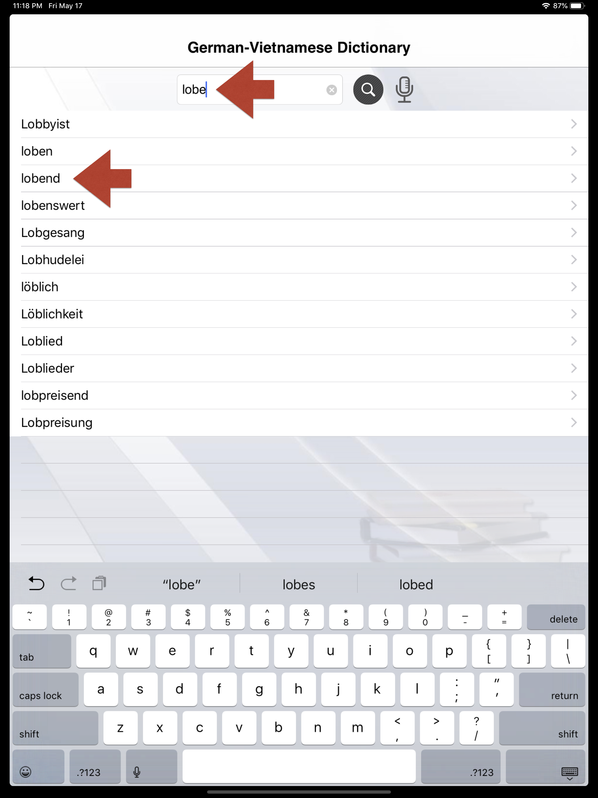 German-Vietnamese Dictionary screenshot 6