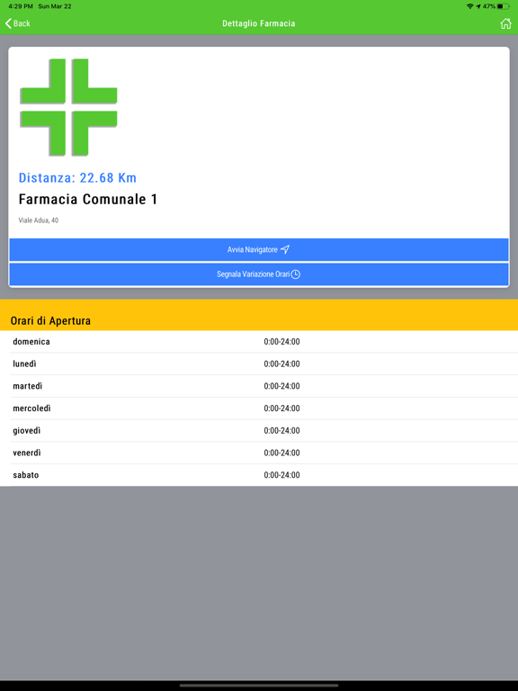 Cerca Farmacia iPad screenshot