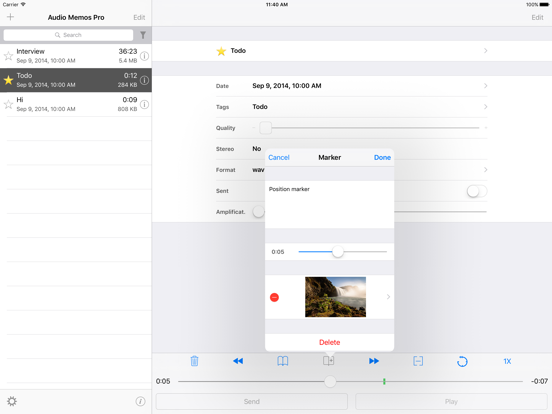 Audio Memos Pro iPad app afbeelding 3
