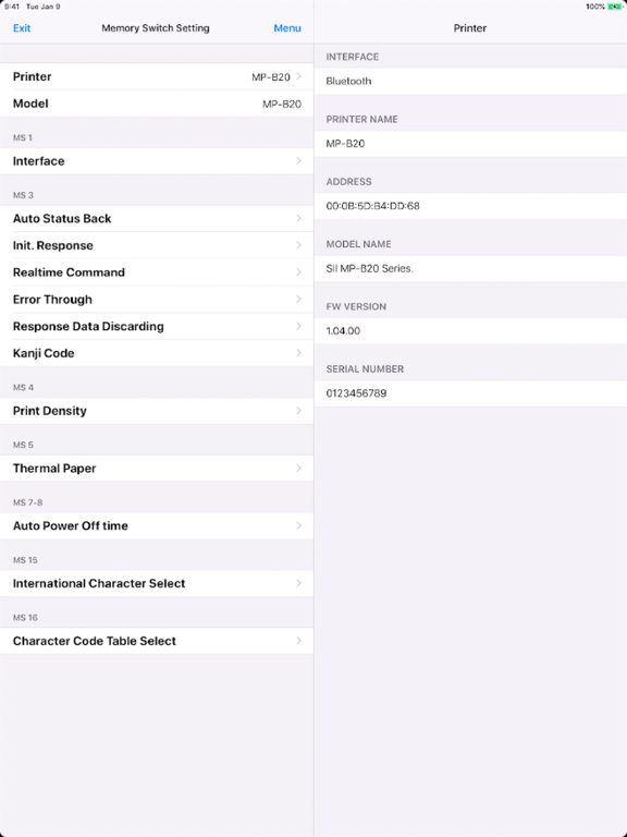 Screenshot #6 pour SII MP-B Utility