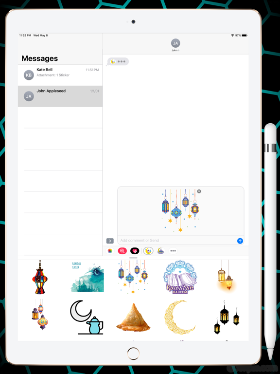 Ramadan HD Stickers شهر رمضان iPad screenshot 10 - Stickers app