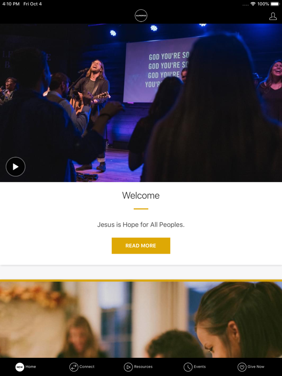 All Peoples Church iPad screenshot 1 - Lifestyle app