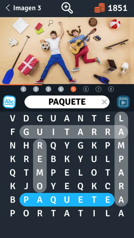 Búsqueda de 8 palabras en foto