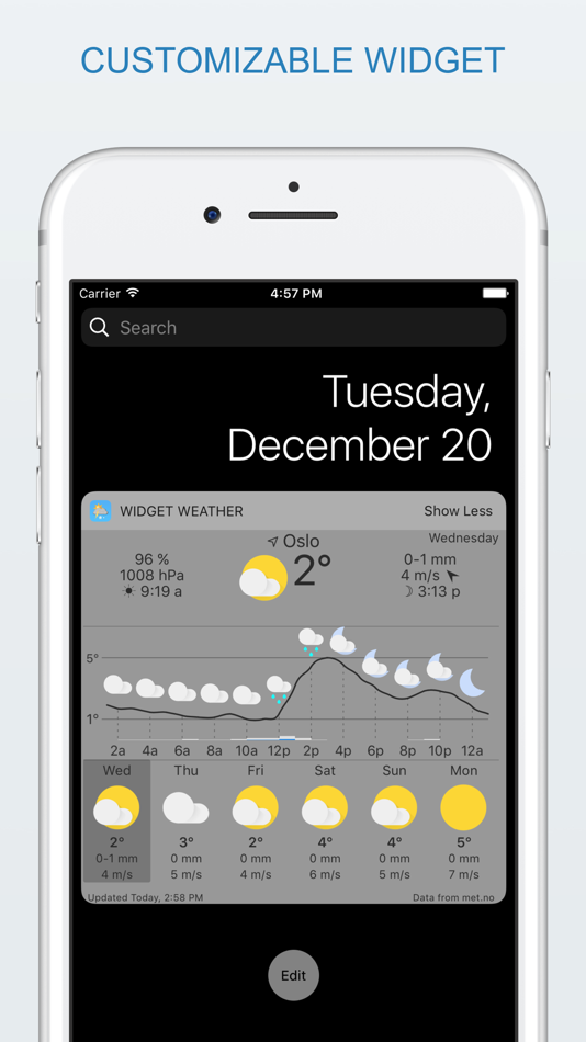 #2. widget weather (iOS) 由: Trond Rossvoll