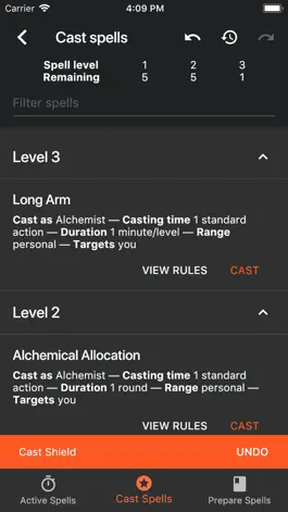 Game screenshot Spell Tracker (Pathfinder 1e) mod apk
