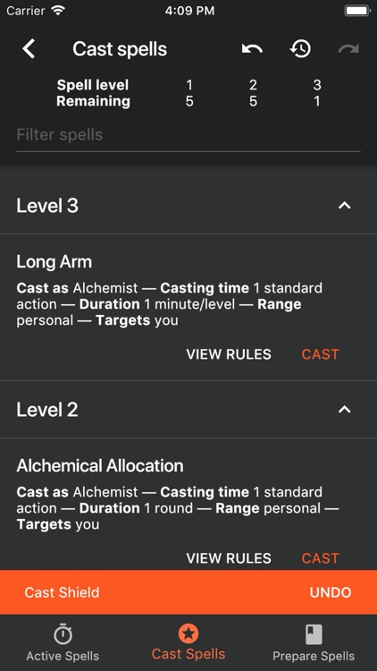 Spell Tracker (Pathfinder 1e)