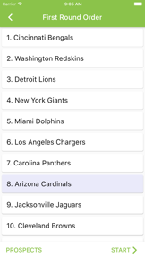 Sports Draft Simulator screenshot
