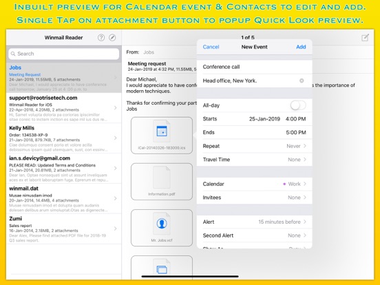 Winmail Reader Lite iPad screenshot 4 - Productivity app