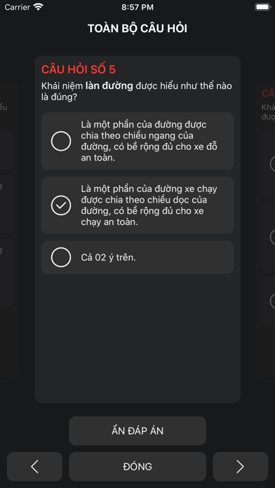 Screenshot #2 pour Lý thuyết sát hạch lái xe ôtô