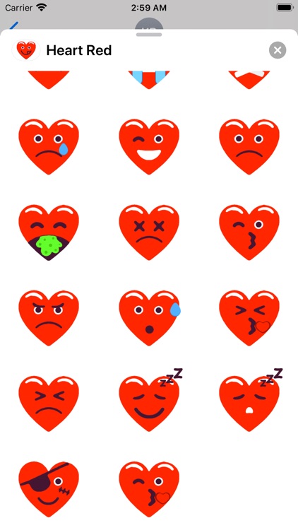 Heart Red Love Emojis Stickers by Martha Luz Rodriguez Leal