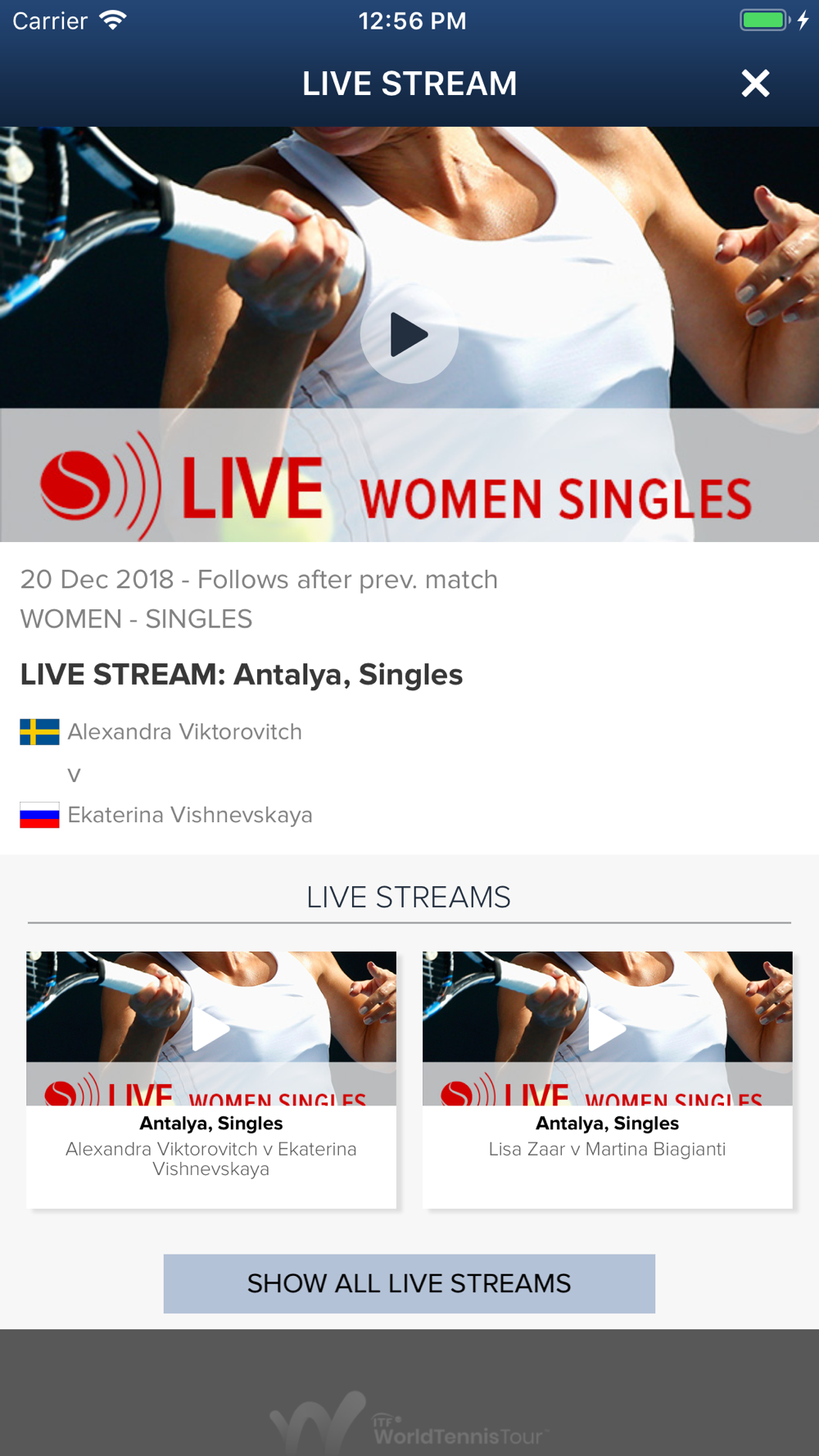 ITF Live Scores Free Download App for iPhone