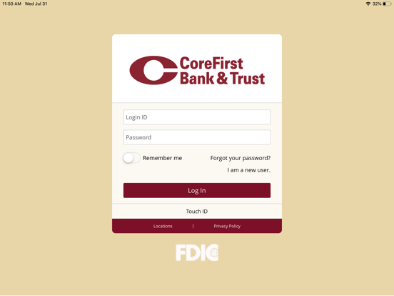 CoreFirst Bank Mobile App iPad screenshot 1 - Finance app