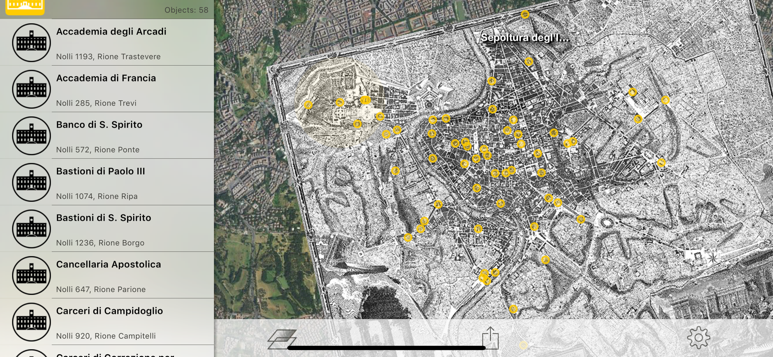 Nolli - Navigate Rome in 1748