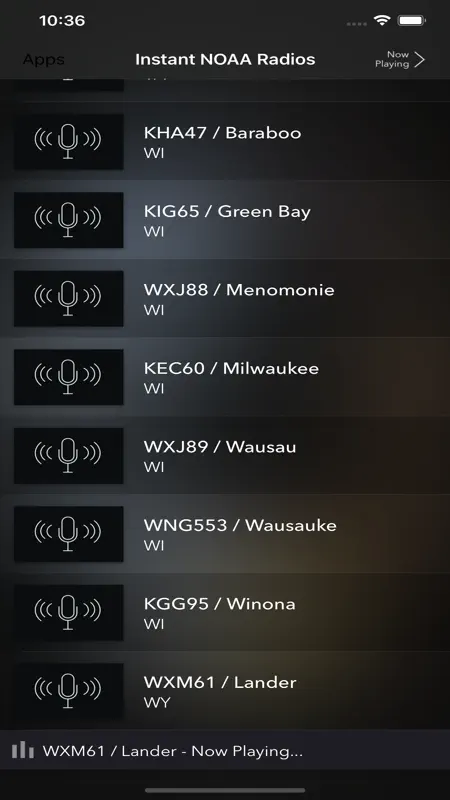 Instant NOAA Radios Elite screenshot 7 of 8