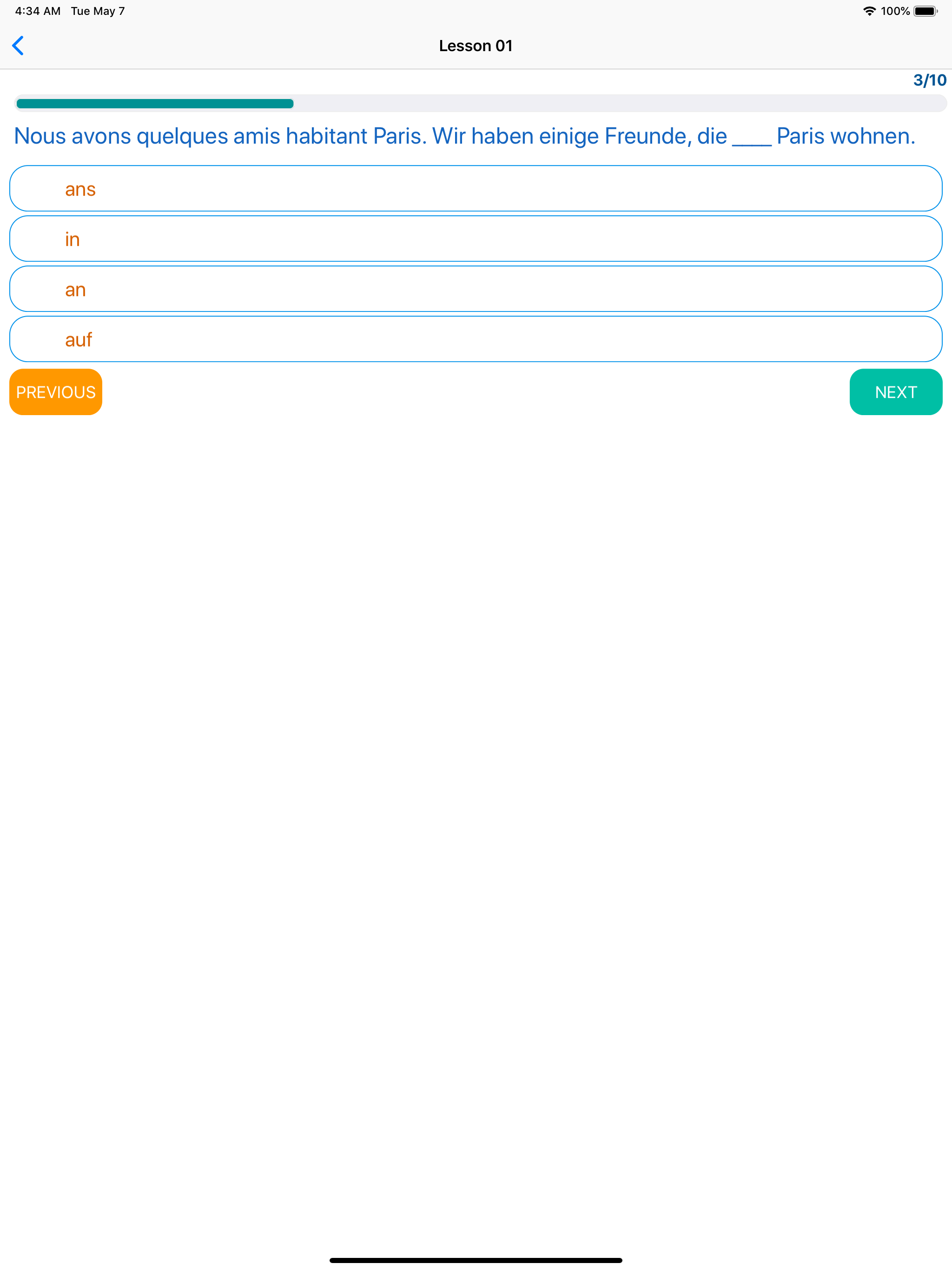 Test zur grammatik A1-A2-B1-B2