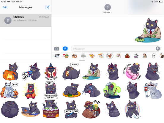 Screenshot #4 pour Cat Halloween Emoji Stickers